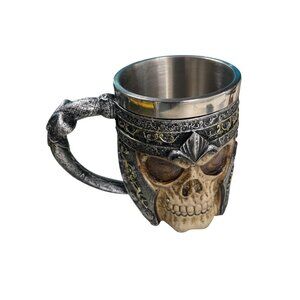 Medieval Skull Mug Cup Tankard With Stainless Steel Interior‎
